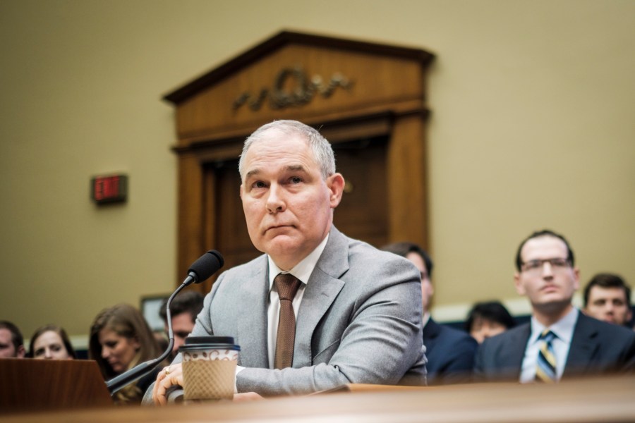 Environmental Protection Agency Administrator Scott Pruitt testifies before the House Energy and Commerce Committee about the mission of the U.S. Environmental Protection Agency on December 7, 2017 in Washington, DC. (Credit: Pete Marovich/Getty Images)