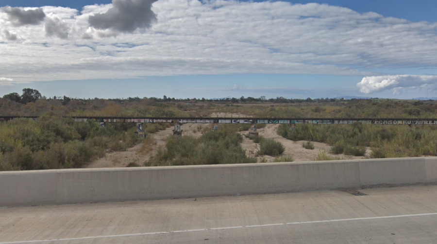 The Santa Clara River is seen from the 101 Freeway near Ventura in a Google Maps image.