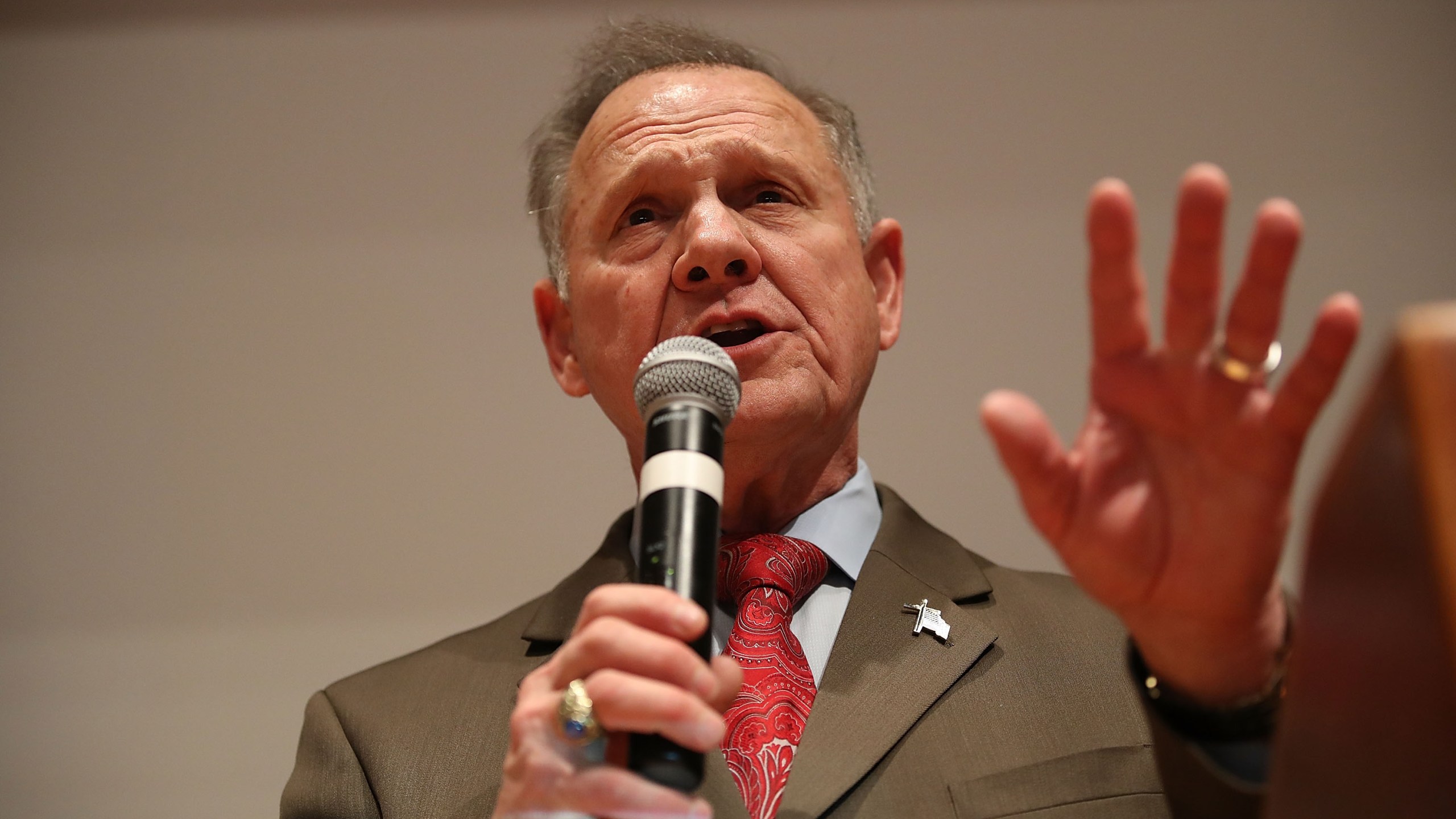 Roy Moore speaks at the RSA Activity Center on Dec. 12, 2017 in Montgomery, Alabama. (Credit: Joe Raedle/Getty Images)