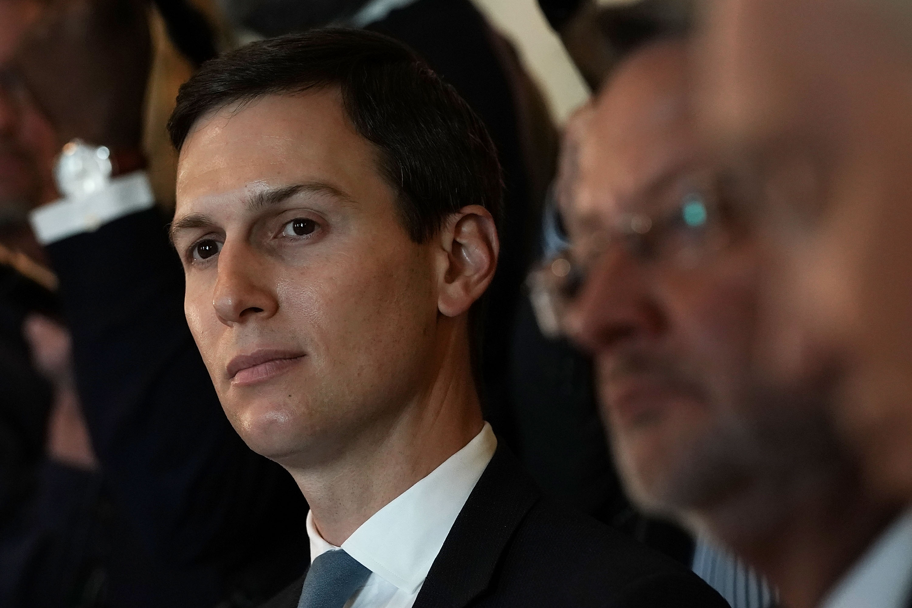 Jared Kushner listens during a meeting between President Donald Trump and congressional members in the Cabinet Room of the White House February 13, 2018. (Credit: Alex Wong/Getty Images)