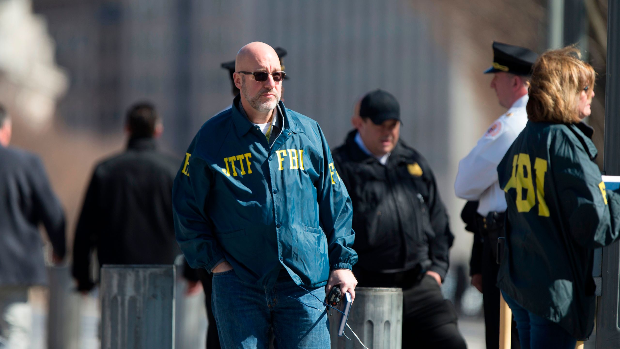 FBI personnel is seen after a shooting incident forced a lockdown at the White House in Washington, D.C., on March 3, 2018. (Credit: ALEX EDELMAN/AFP/Getty Images)