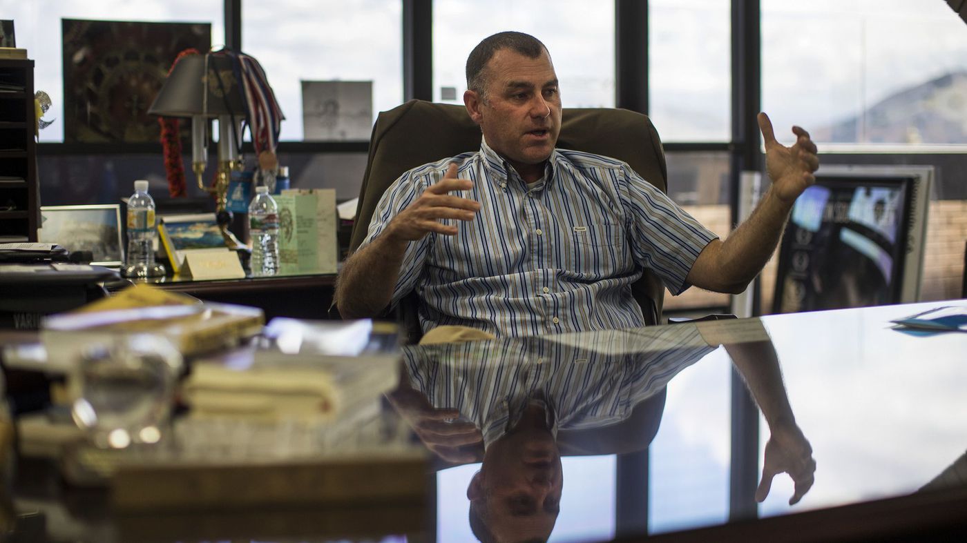 Riverside Mayor Rusty Bailey sits in his office in this undated photo. (Credit: Gina Ferazzi / Los Angeles Times)