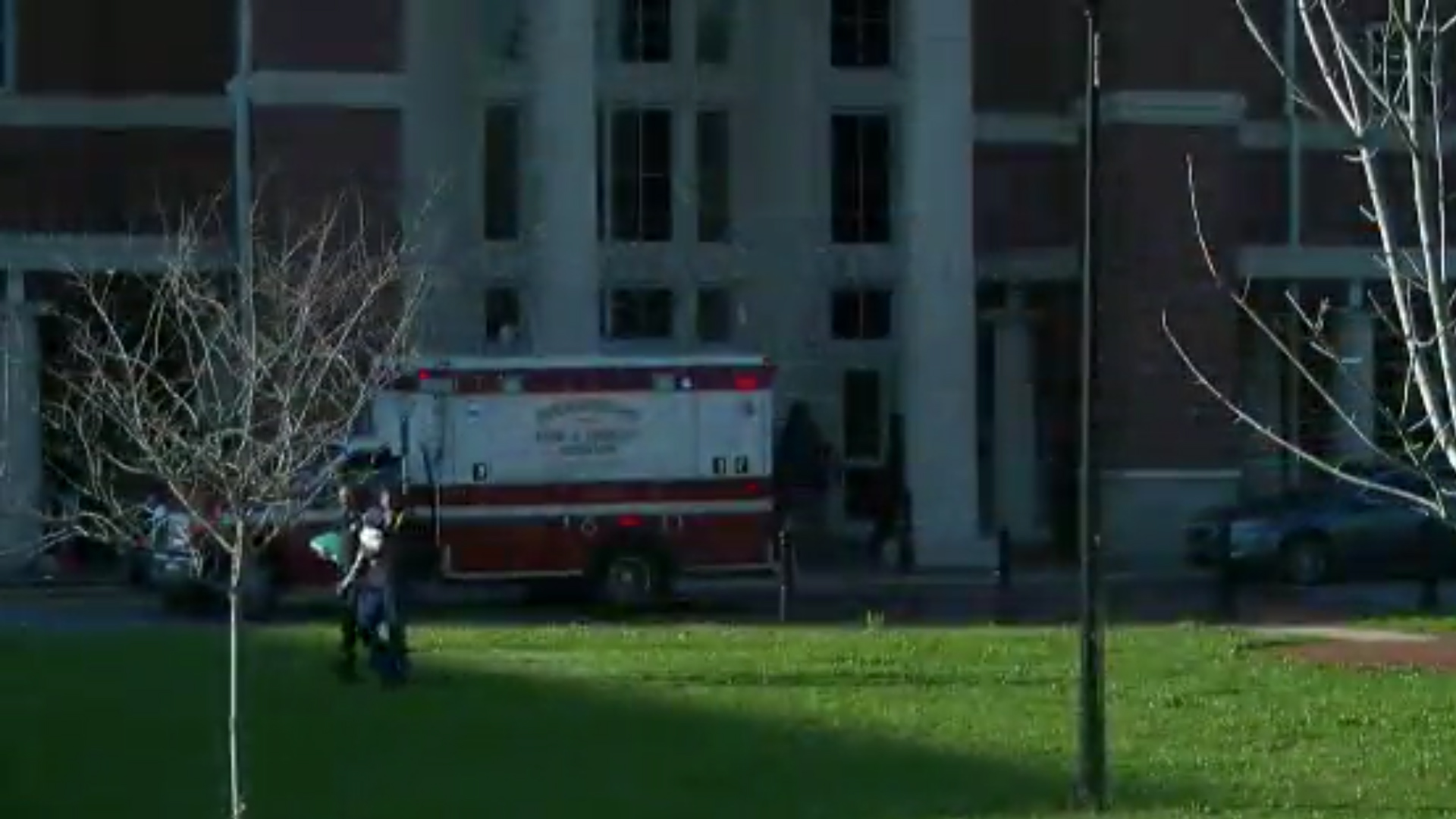 Authorities respond to a high school in Birmingham, Alabama, after a shooting on campus on March 7, 2018. (Credit: WBRC via CNN)