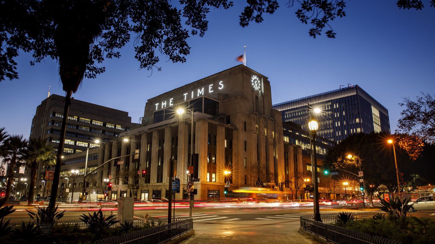 The Los Angeles Times building in downtown Los Angeles is shown in an undated photo. (Credit: Jay L. Clendenin / Los Angeles Times)