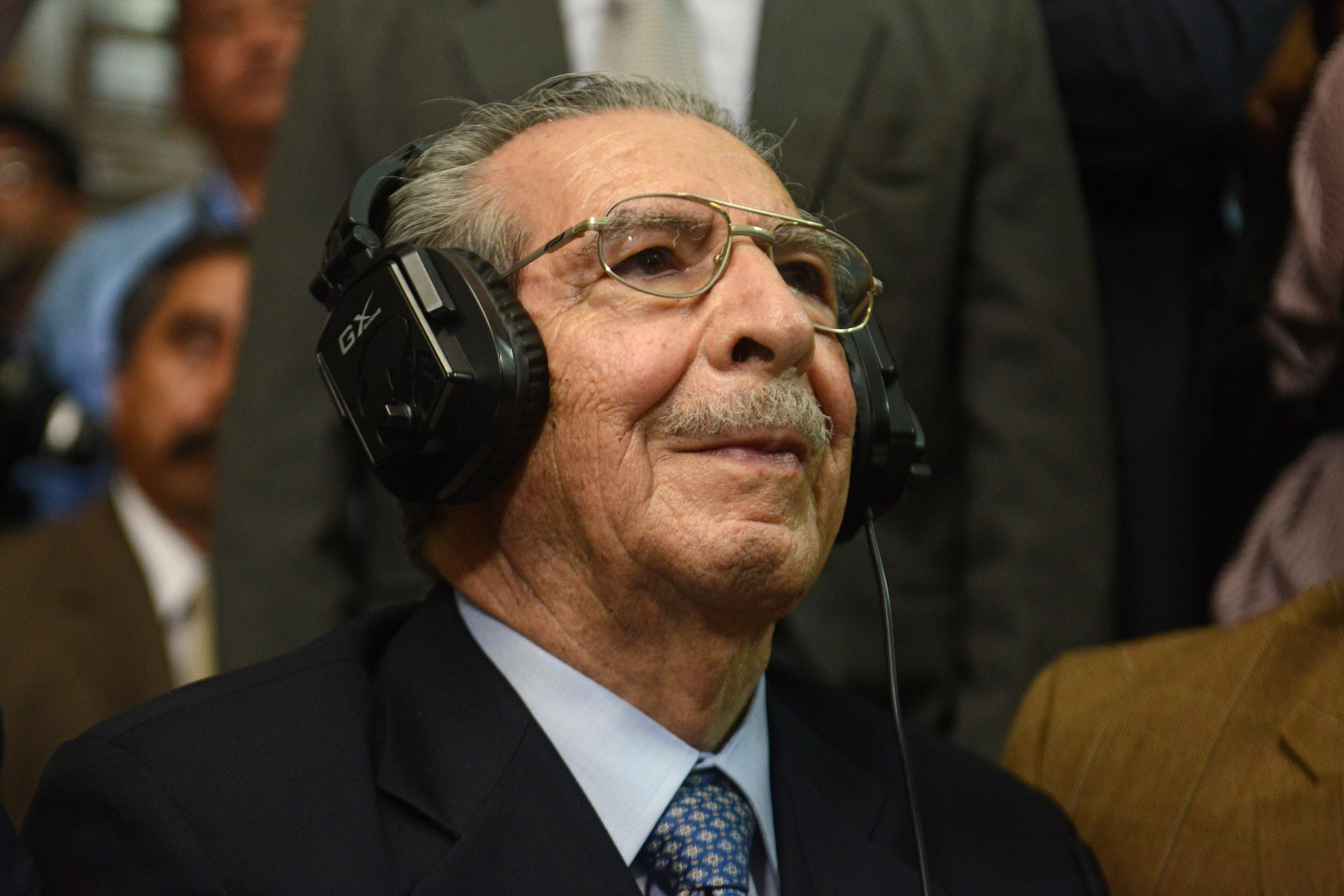 Former Guatemalan President and retired General Jose Efrain Rios Montt listens to his sentence during the trial against him on charges of genocide committed during his regime on May 10, 2013. (Credit: Johan Ordonez/AFP/Getty Images)