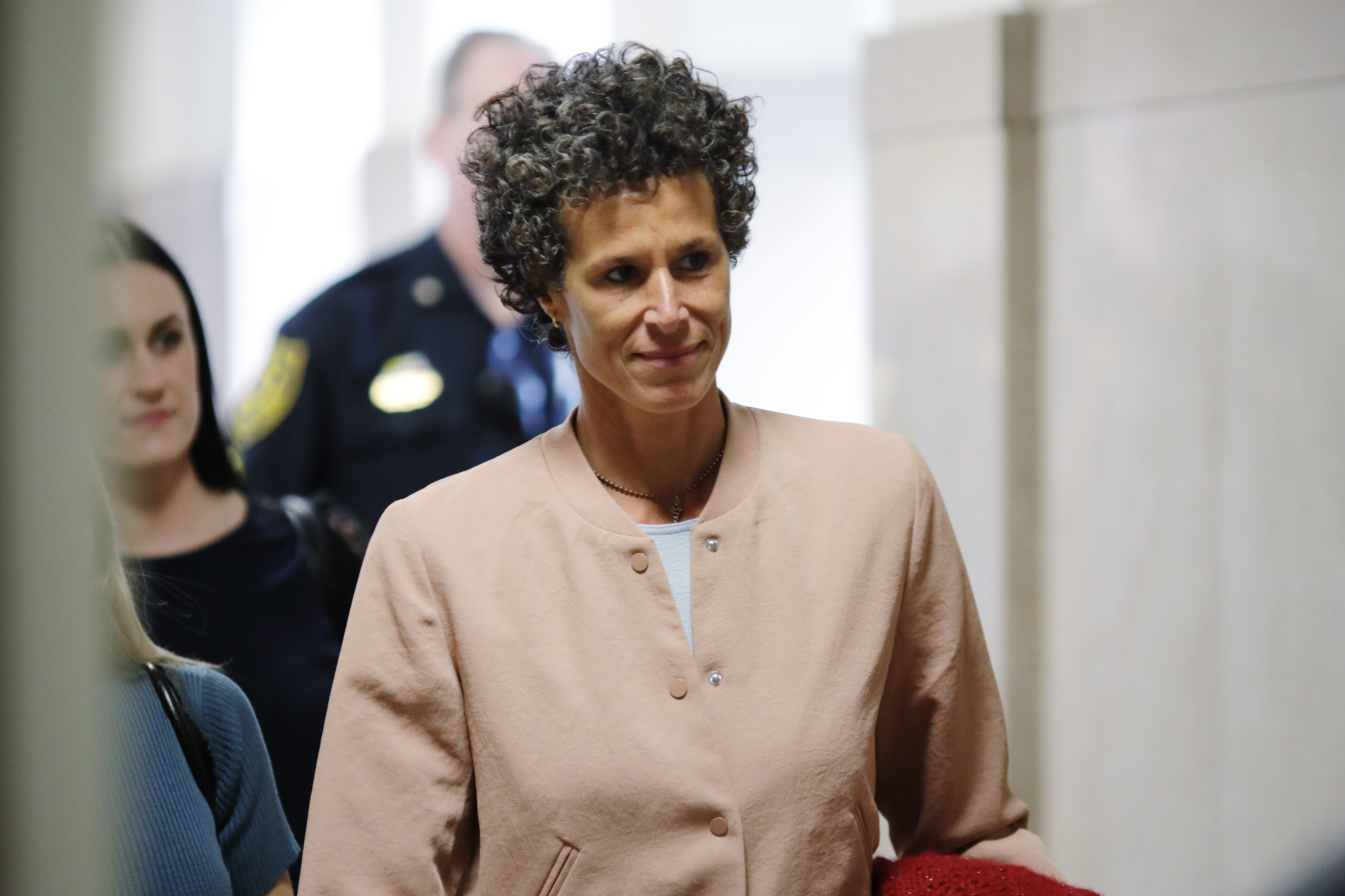 Andrea Constand, plaintiff for the Bill Cosby trial, arrives at the Montgomery County Courthouse for the sixth day of his sexual assault retrial on April 16, 2018, in Norristown, Penn. (Credit: Dominick Reuter-Pool/Getty Images)