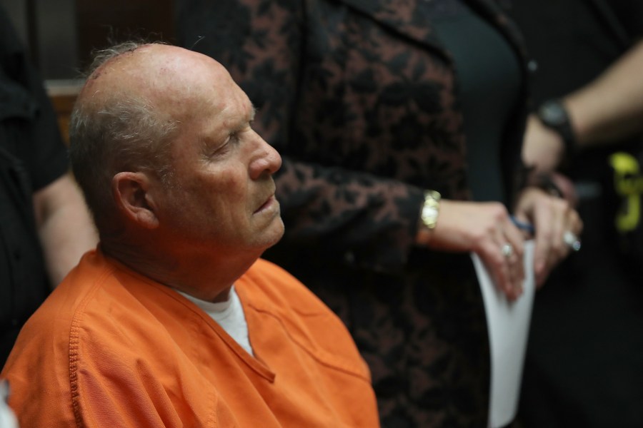 Joseph James DeAngelo, the suspected "Golden State Killer," appears in court for his arraignment on April 27, 2018, in Sacramento. (Credit: Justin Sullivan / Getty Images)