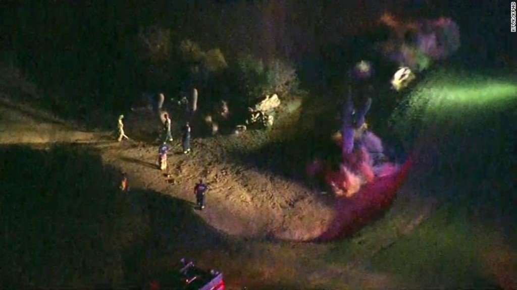 A small plane caught fire after takeoff and crashed at a nearby Arizona golf course on Monday, leaving six people dead, officials said. (Credit: KPHO)