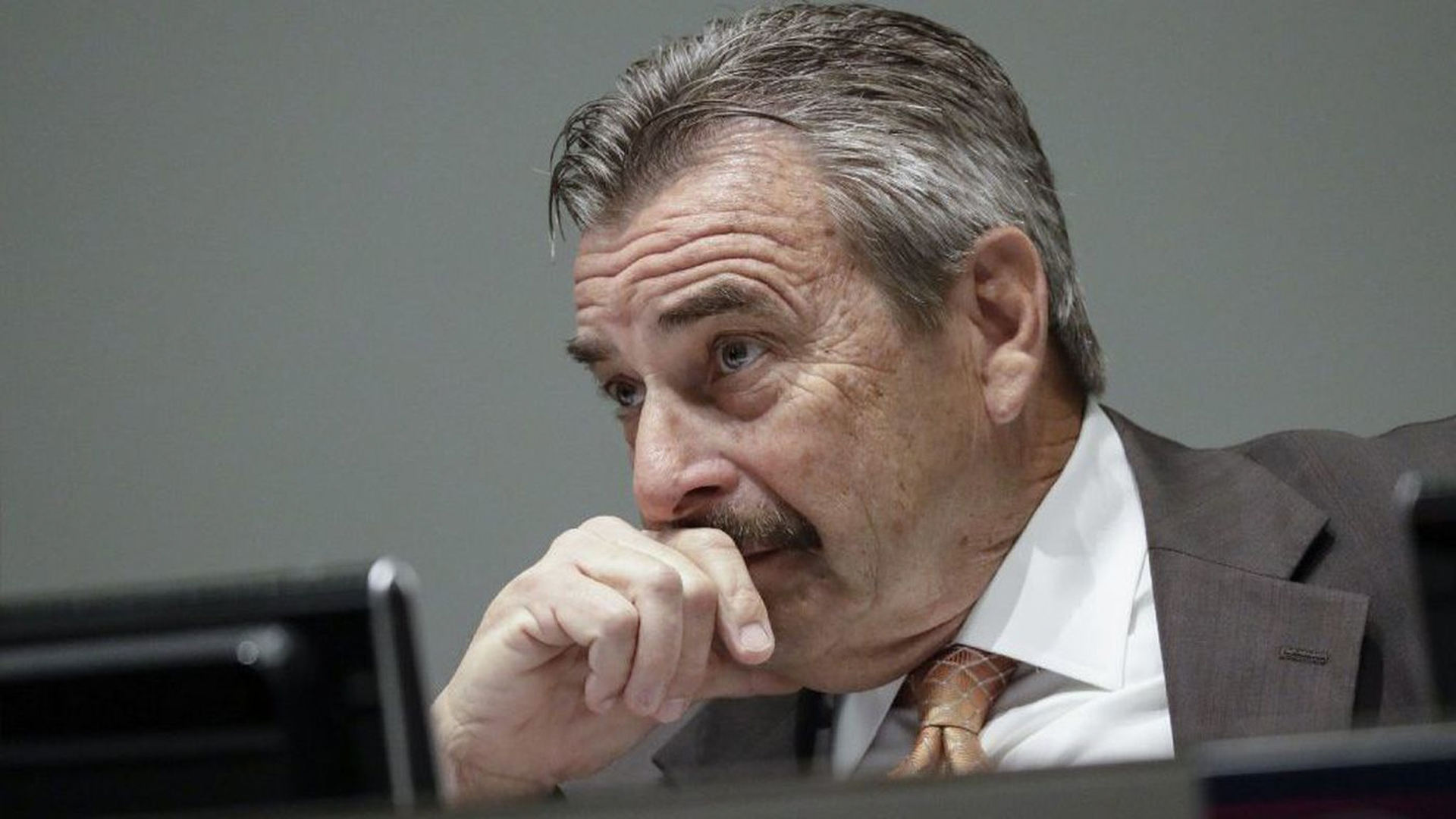 Los Angeles Police Chief Charlie Beck at a Police Commission meeting in March. (Credit: Irfan Khan / Los Angeles Times)