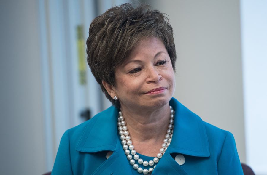 Former White House adviser Valerie Jarrett speaks during a conversation at the Raben Group in Washington, D.C., on May 31, 2017. (Credit: NICHOLAS KAMM/AFP/Getty Images)