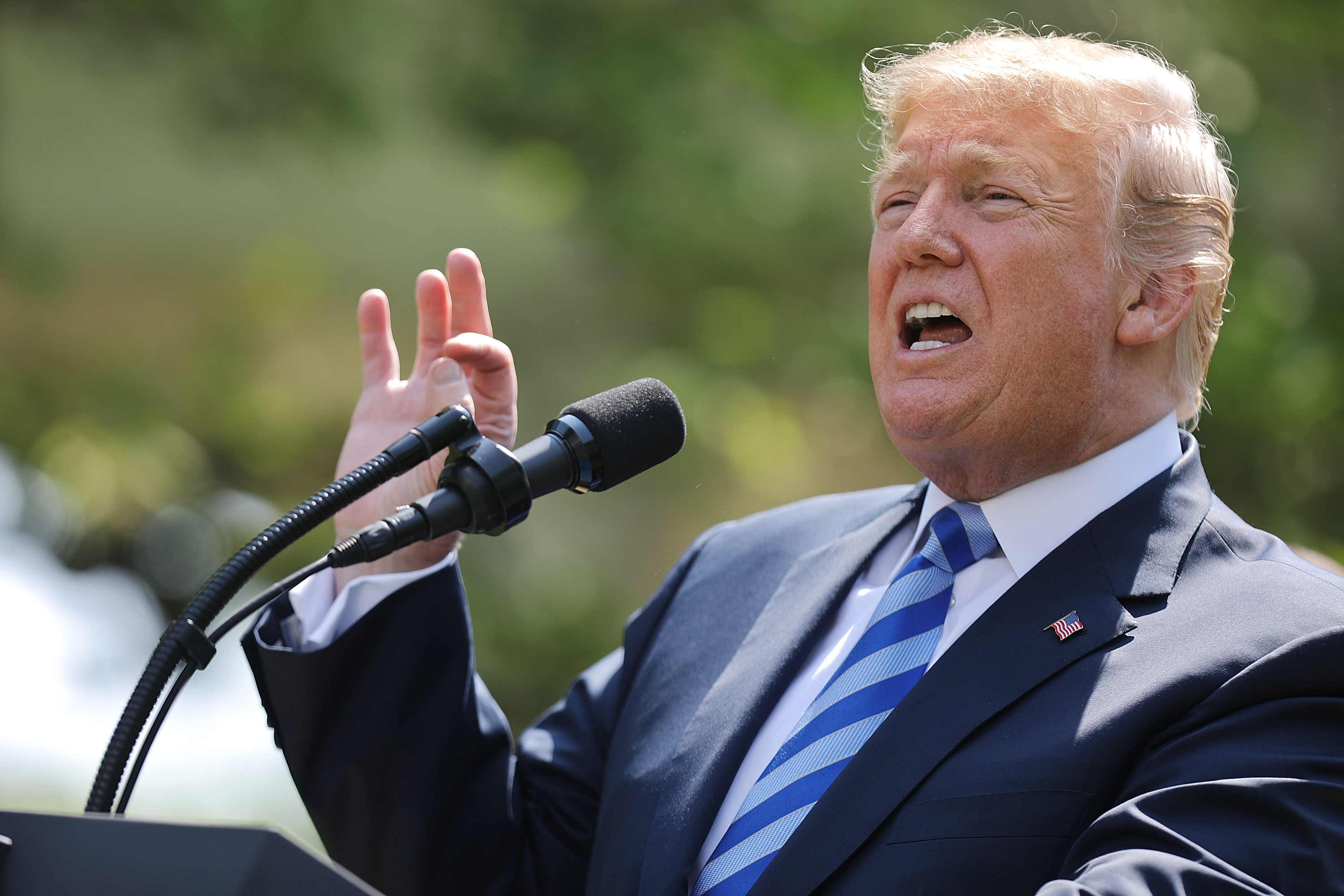 President Donald Trump makes an announcement about drug prices in the Rose Garden at the White House May 11, 2018 in Washington, D.C. (Credit: Chip Somodevilla/Getty Images)