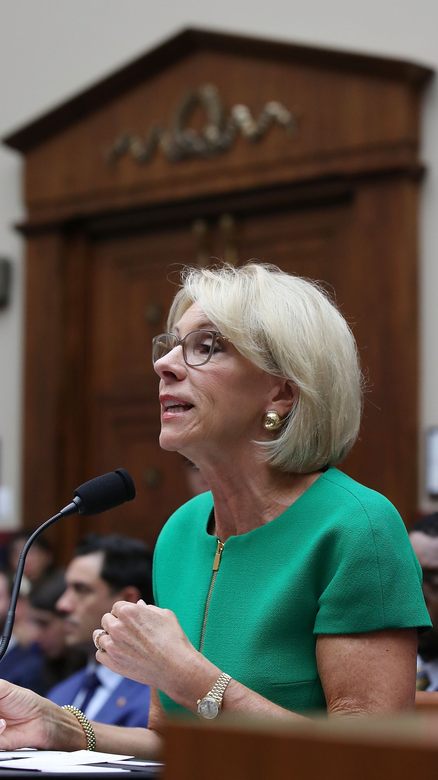 Education Secretary Betsy DeVos testifies during a House Education and the Workforce Committee hearing on Capitol Hill, May 22, 2018, in Washington, D.C. (Credit: Mark Wilson/Getty Images)