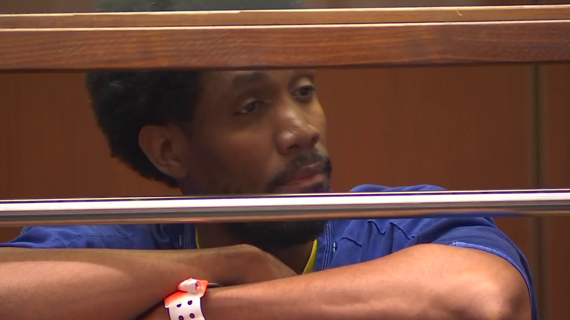 Jonathan Todd Jackson, aka "Action Jackson" appears in court on May 2, 2018. (Credit: KTLA)