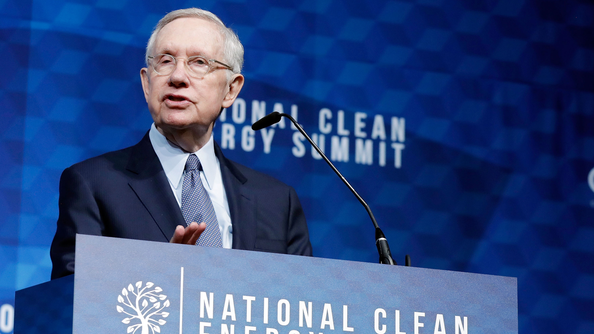 Former U.S. Senator Harry Reid speaks during the National Clean Energy Summit 9.0 on Oct. 13, 2017 in Las Vegas. (Credit: Isaac Brekken/Getty Images for National Clean Energy Summit)