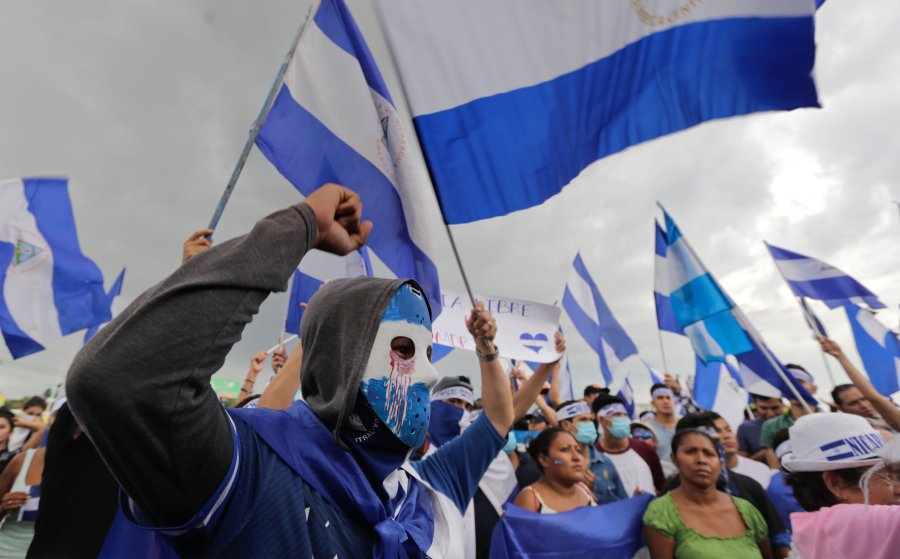 Demonstrators protest in Managua, Nicaragua on May 26, 2018. (Credit: Inti Ocon/AFP/Getty Images)