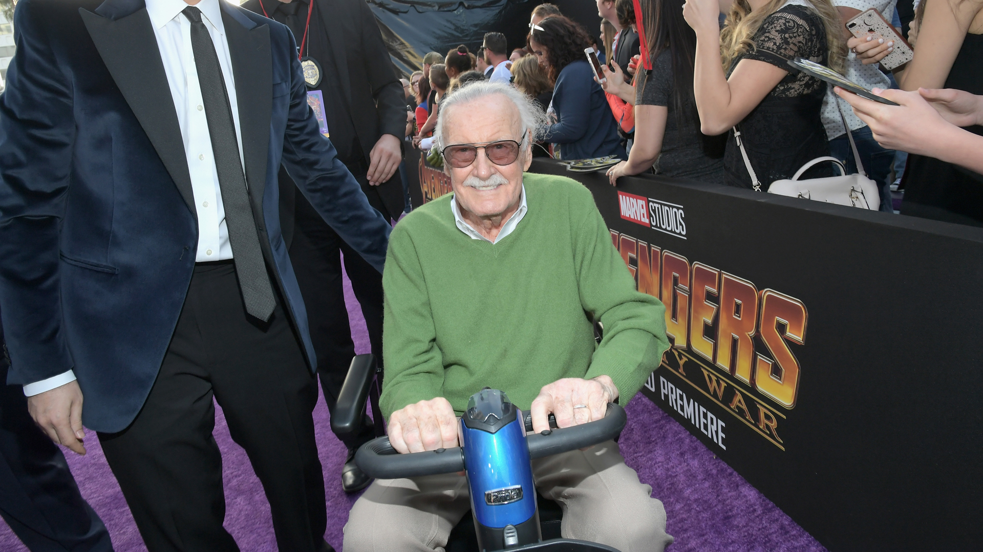 Stan Lee attend the Los Angeles Global Premiere for “Avengers: Infinity War” on April 23, 2018 in Hollywood. (Credit: Charley Gallay/Getty Images for Disney)