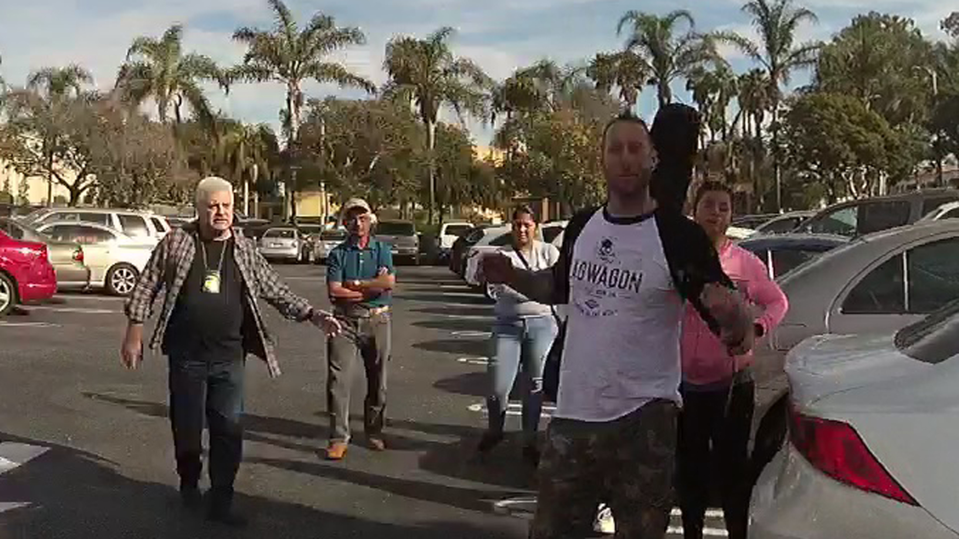 The U.S. Attorney's Office provided this still from a police body camera recording showing Farad Bell wearing a fake badge outside the Pacific View Mall in Ventura on Dec. 2, 2017.