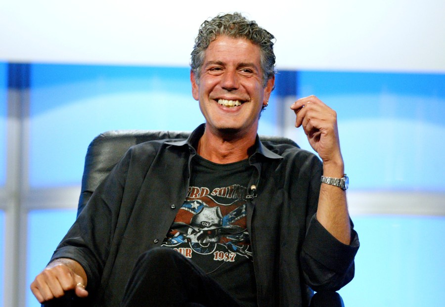 Anthony Bourdain attends the panel discussion for "Anthony Bourdain: No Reservations" during the Discovery Networks' Travel Channel presentation at the 2005 Television Critics Association Summer Press Tour at the Beverly Hilton Hotel on July 16, 2005 in Beverly Hills. (Credit: Frederick M. Brown/Getty Images)