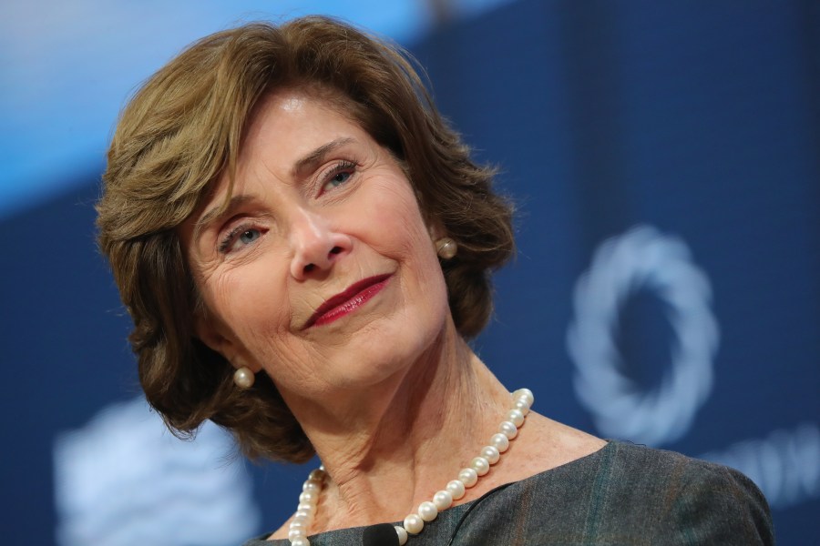 Laura Bush, former first lady, speaks at The 2017 Concordia Annual Summit at Grand Hyatt New York on September 18, 2017, in New York City. (Credit: Paul Morigi/Getty Images for Concordia Summit)