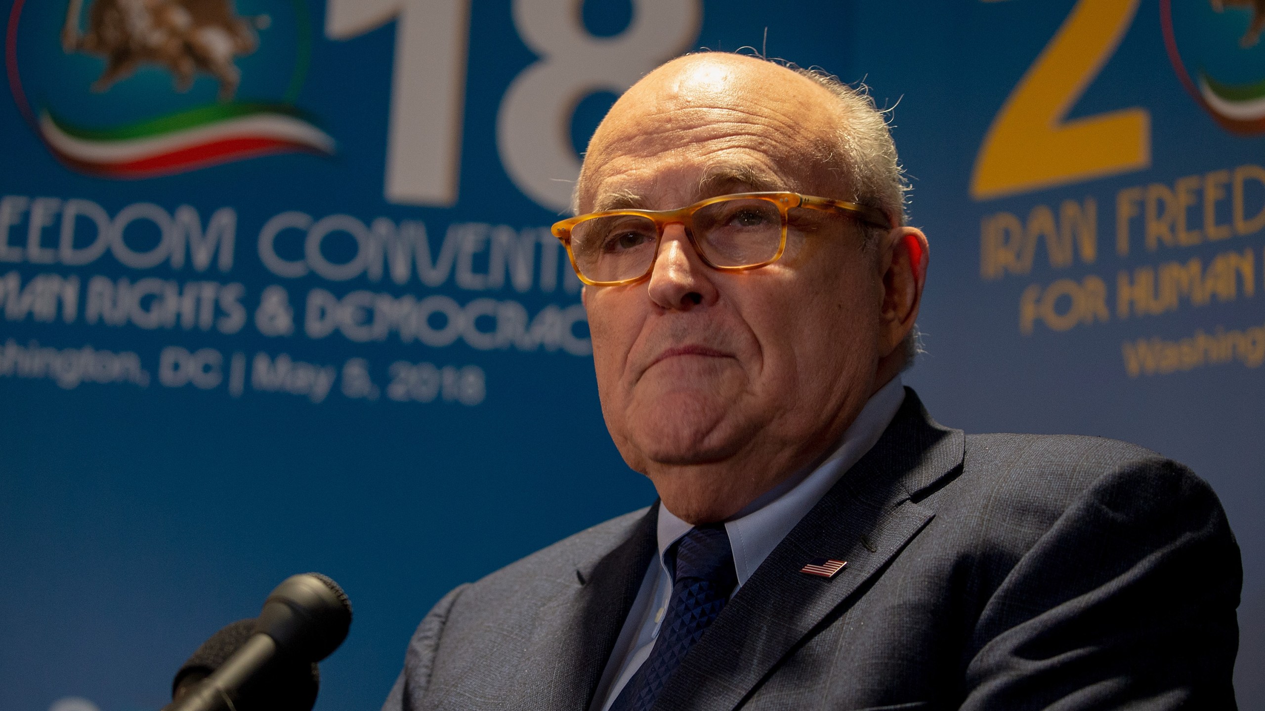 President Trump's newly appointed lawyer Rudy Giuliani speaks at a conference on Iran on May 5, 2018, in Washington, D.C. (Credit: Tasos Katopodis/Getty Images)