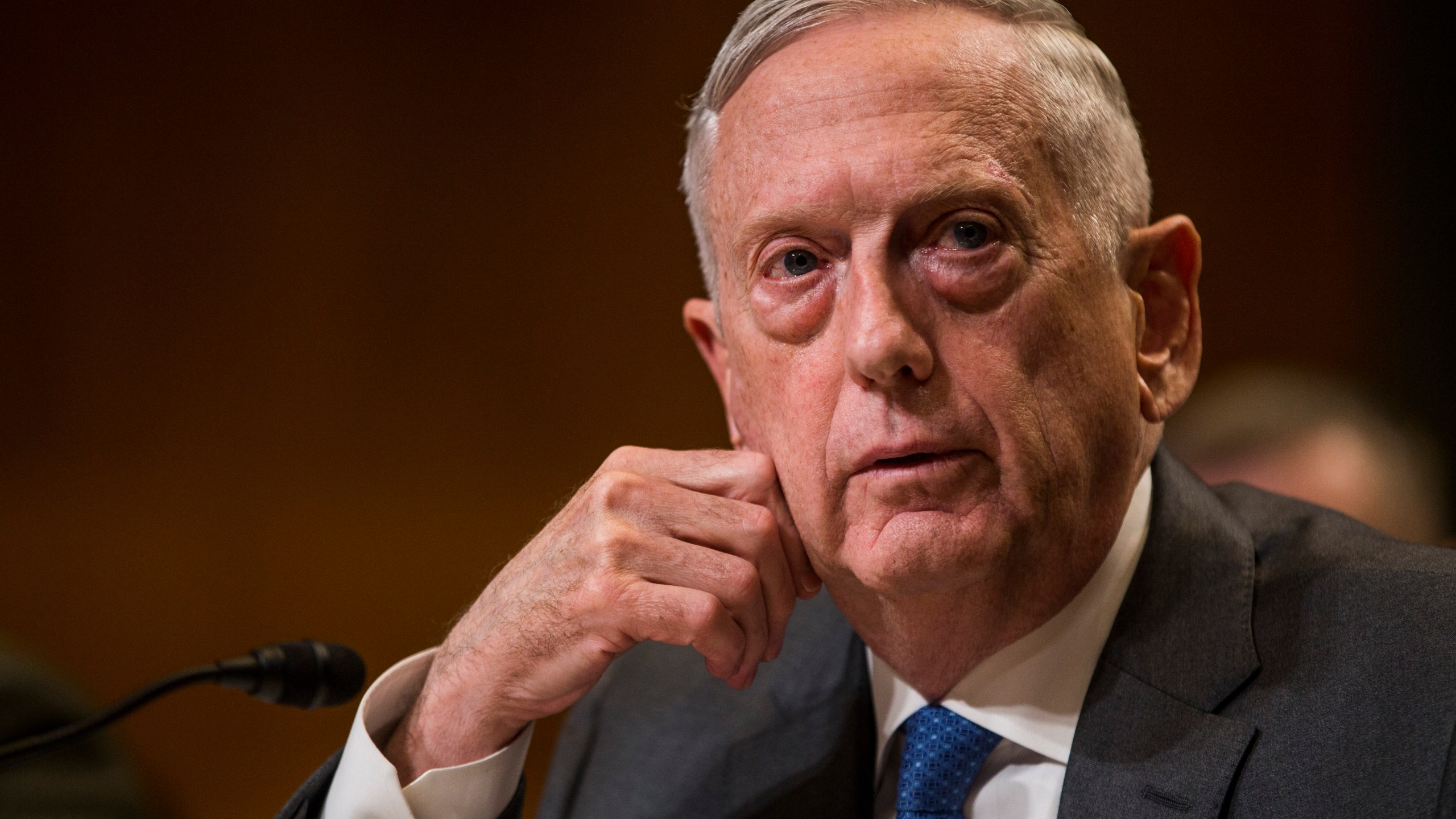 Secretary of Defense James Mattis testifies during a Senate Appropriations Subcommittee on Defense hearing on May 9, 2018, in Washington, D.C. (Credit: Zach Gibson/Getty Images)