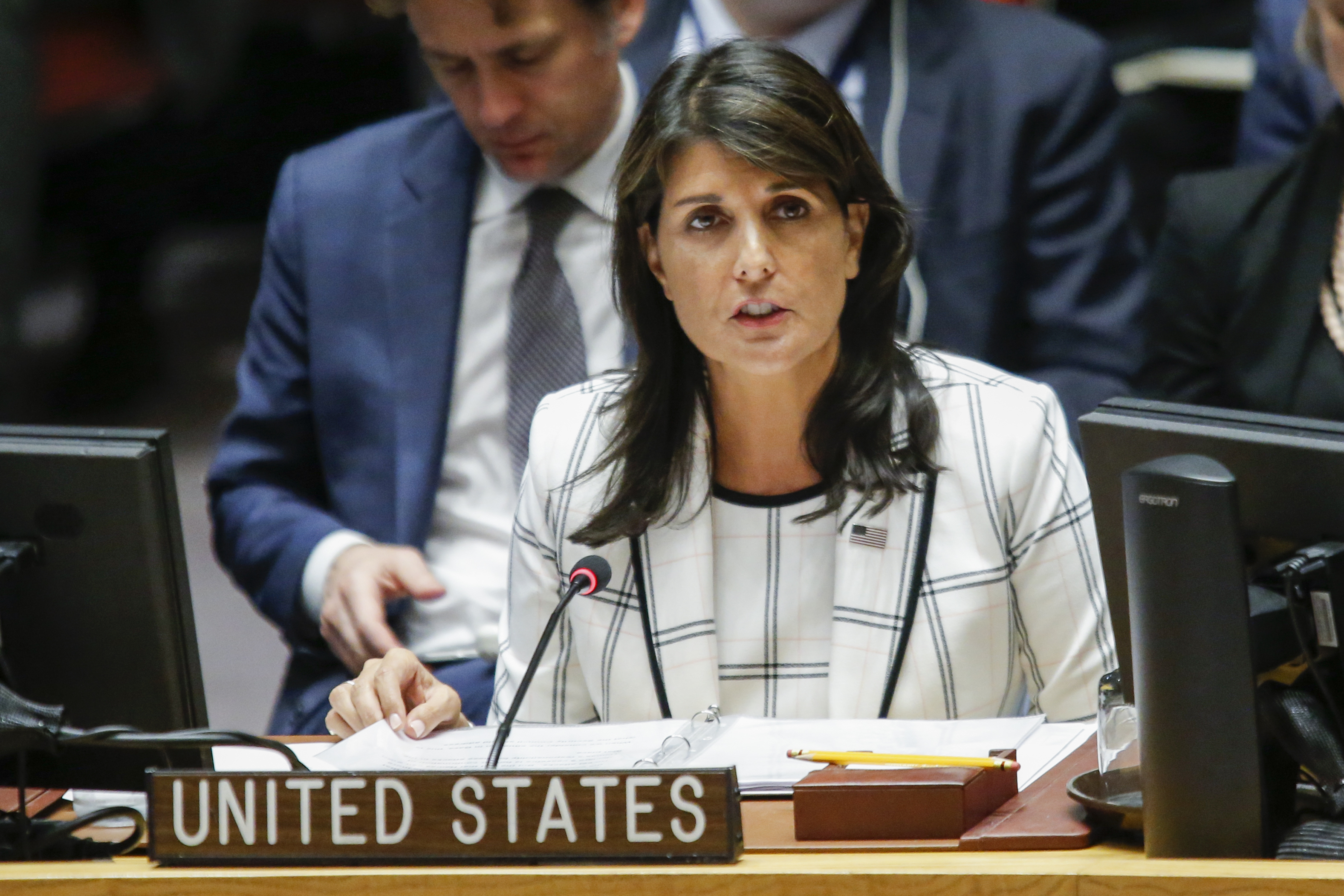 United States Ambassador to the United Nations Nikki Haley speaks during a meeting at the U.N. headquarters in New York City on May 30, 2018. (Credit: Eduardo Munoz Alvarez/Getty Images)