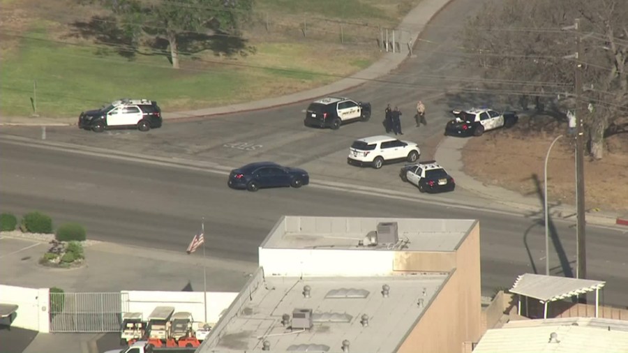 Authorities respond to an incident near the Cal Poly Pomona campus on June 29, 2018. (Credit: KTLA)