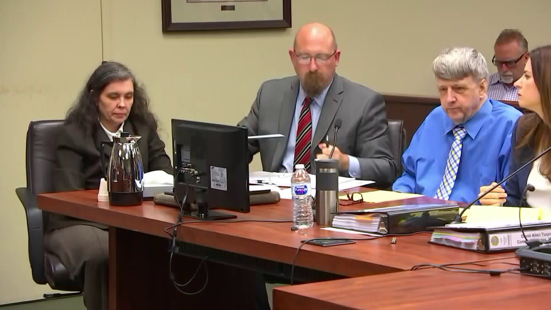 Louise Turpin, left, and David Turpin, right, appear in court on June 20, 2018. (Credit: KTLA)