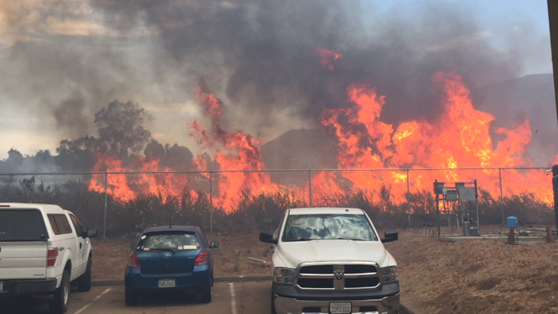 A raging fire destroyed homes and other structures in Alpine amid extreme heat on July 6, 2018. (Credit: Cal Fire)