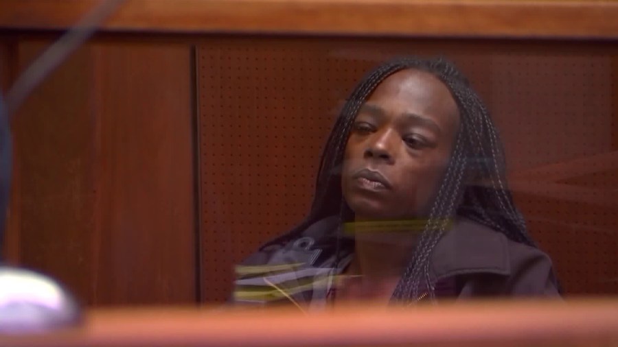 Dava Denise Webster appears in court for her arraignment on a felony child endangerment charge on July 9, 2018. (Credit: KTLA)