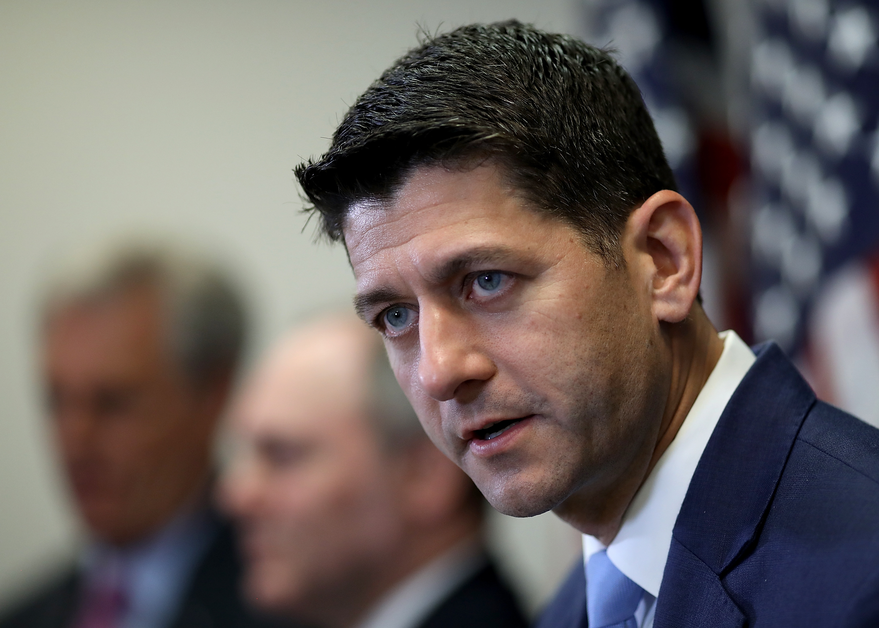 Speaker Paul Ryan answers questions during a weekly press conference with Republican House leaders at the U.S. Capitol July 24, 2018. (Credit: Win McNamee/Getty Images)