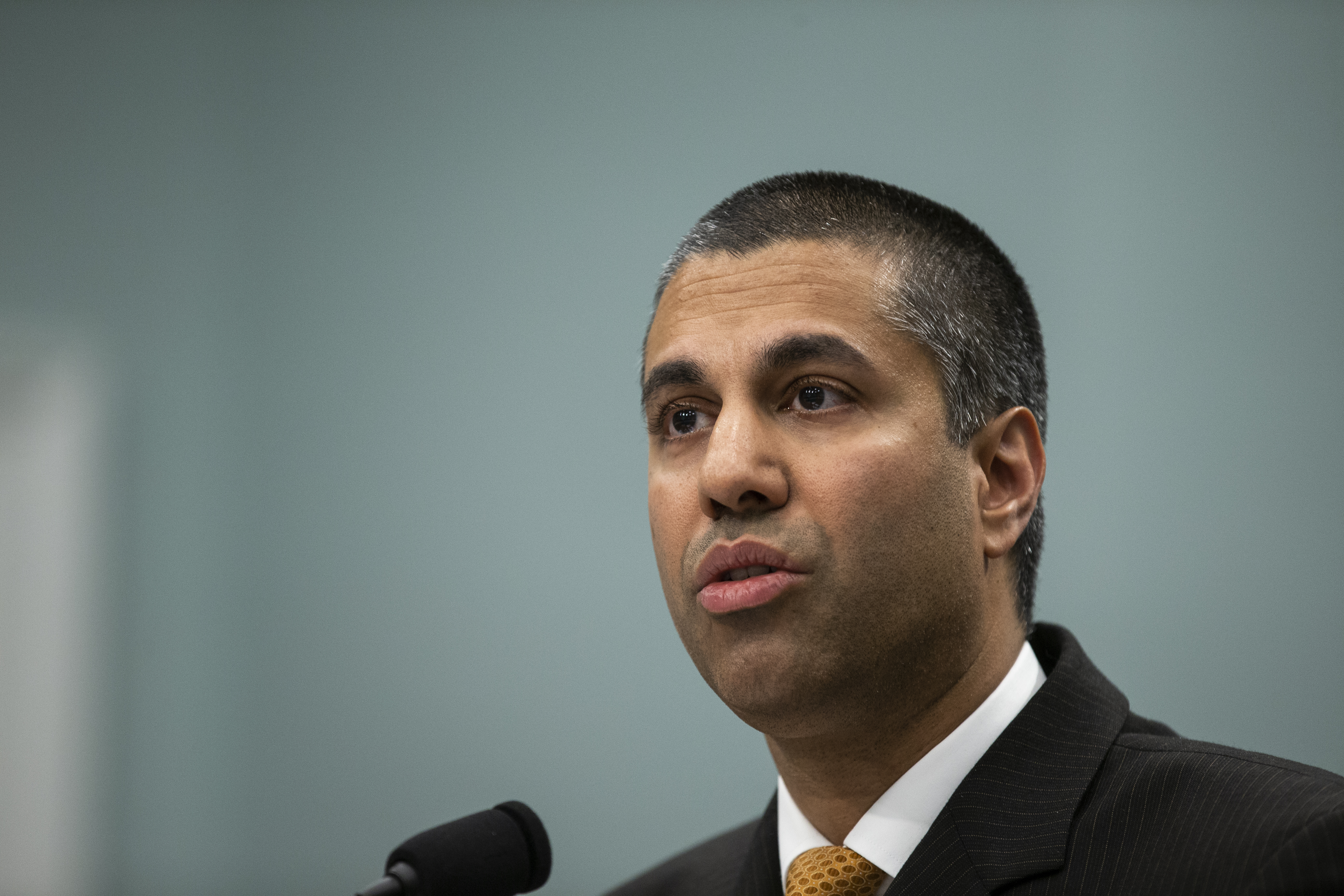 FCC Chairman Ajit Pai testifies before the House Appropriations Committee during a hearing on the 2019FY FCC Budget on April 26, 2018. (Credit: Alex Edelman/Getty Images)