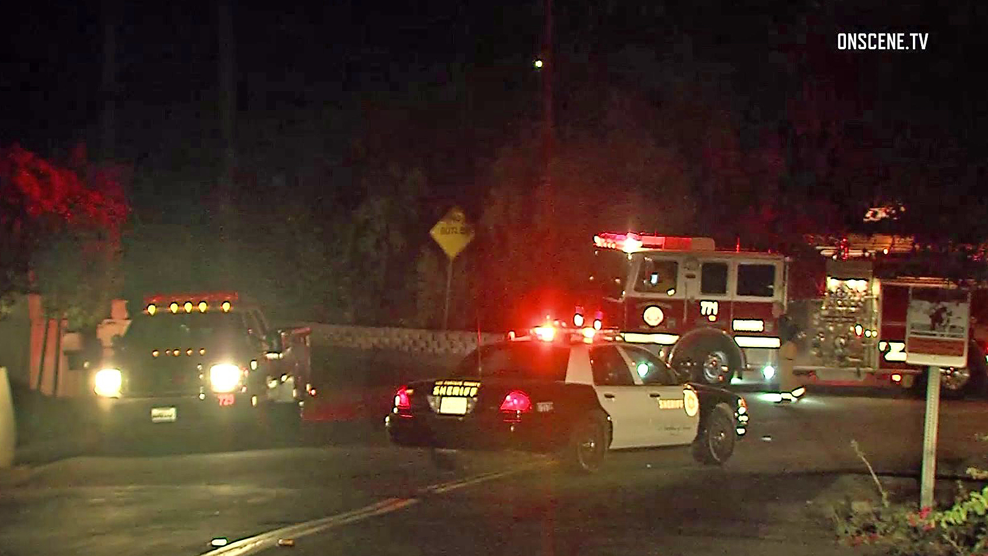 Emergency crews respond to a home in La Habra Heights on July 9, 2018. (Credit: OnScene.TV)