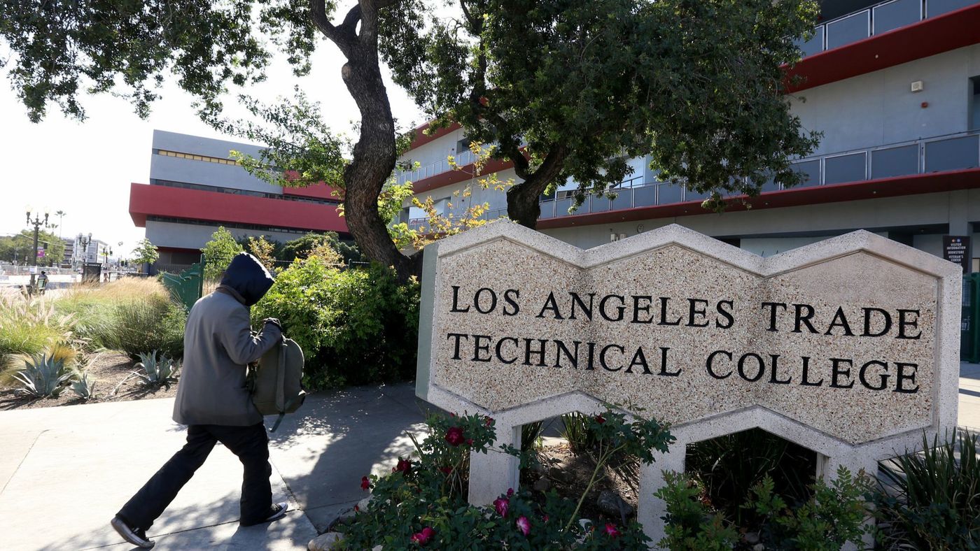 An undated image shows a sign for Los Angeles Trade-Technical College. (Credit: Glenn Koenig / Los Angeles Times)