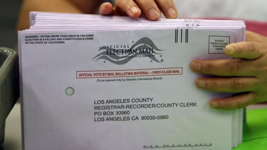 Mail-in ballots are shown in this file photo. (Allen J. Schaben / Los Angeles Times)