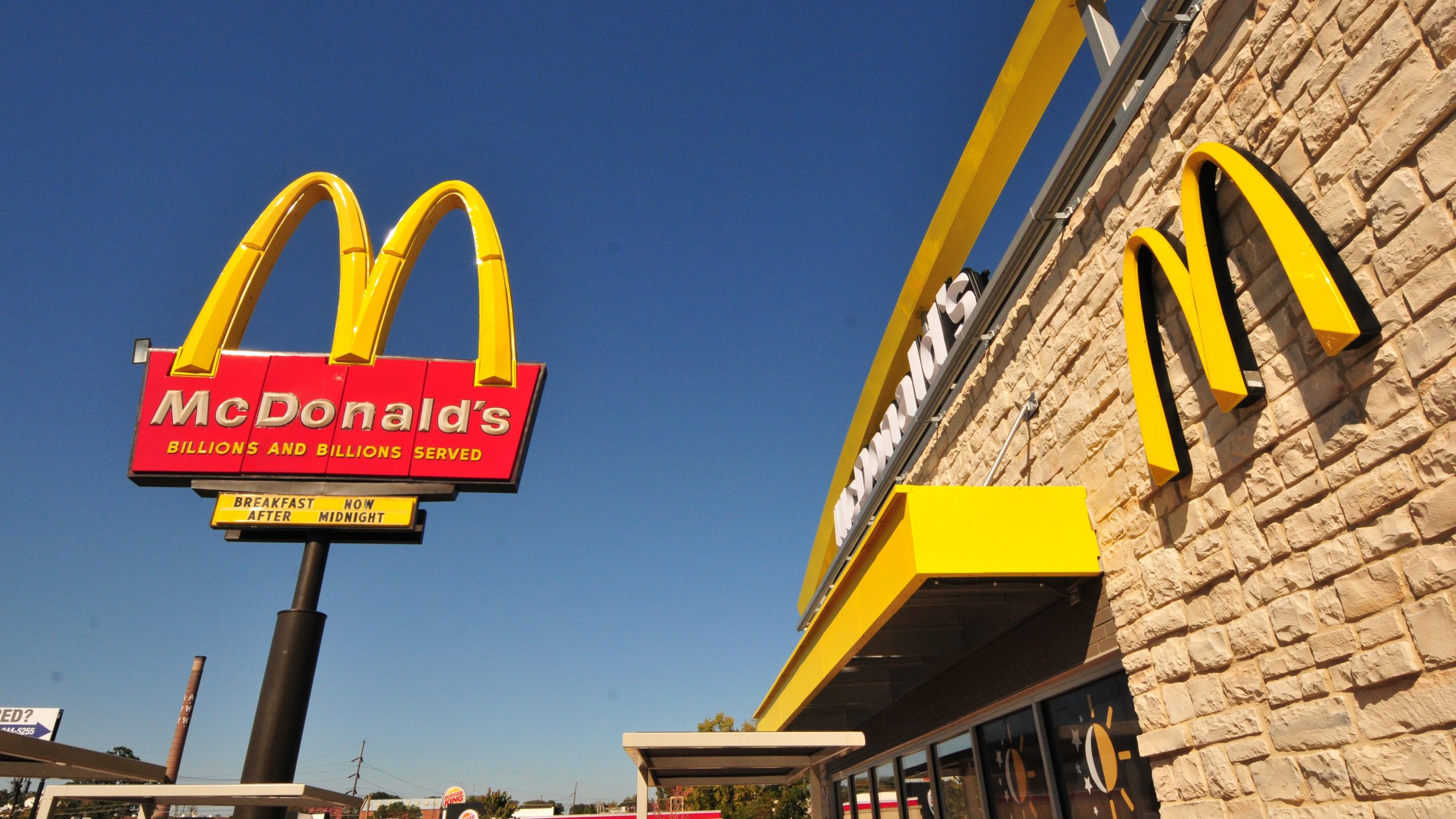 An undated photo of a McDonald's location is seen here. The FDA is working with the fast food chain to identify which salad ingredients are infecting people in the summer of 2018. (Credit: CNN)