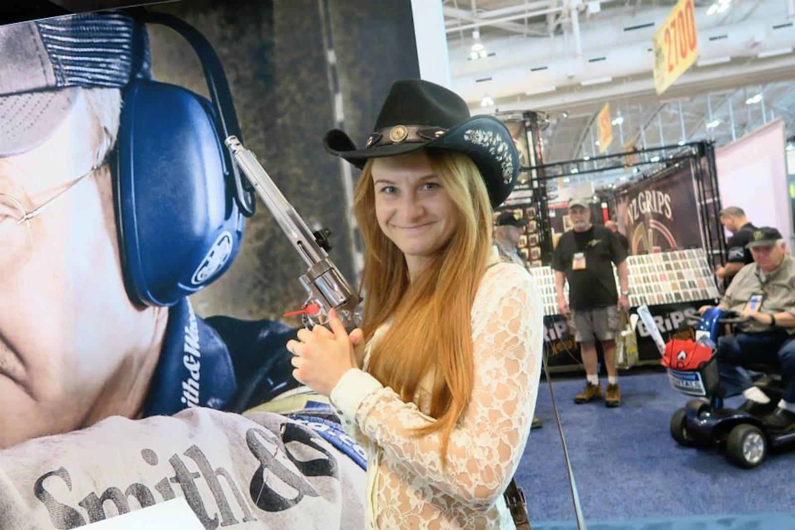 Maria Butina is seen at the NRA annual meeting in Nashville, Tennessee, in April 2015 in an image from her Facebook page. (Credit: CNN)