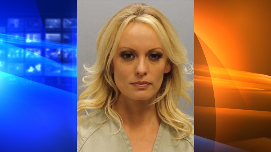 Stormy Daniels is shown in a booking photo released by the Franklin County Sheriff’s Office on July 12, 2018.