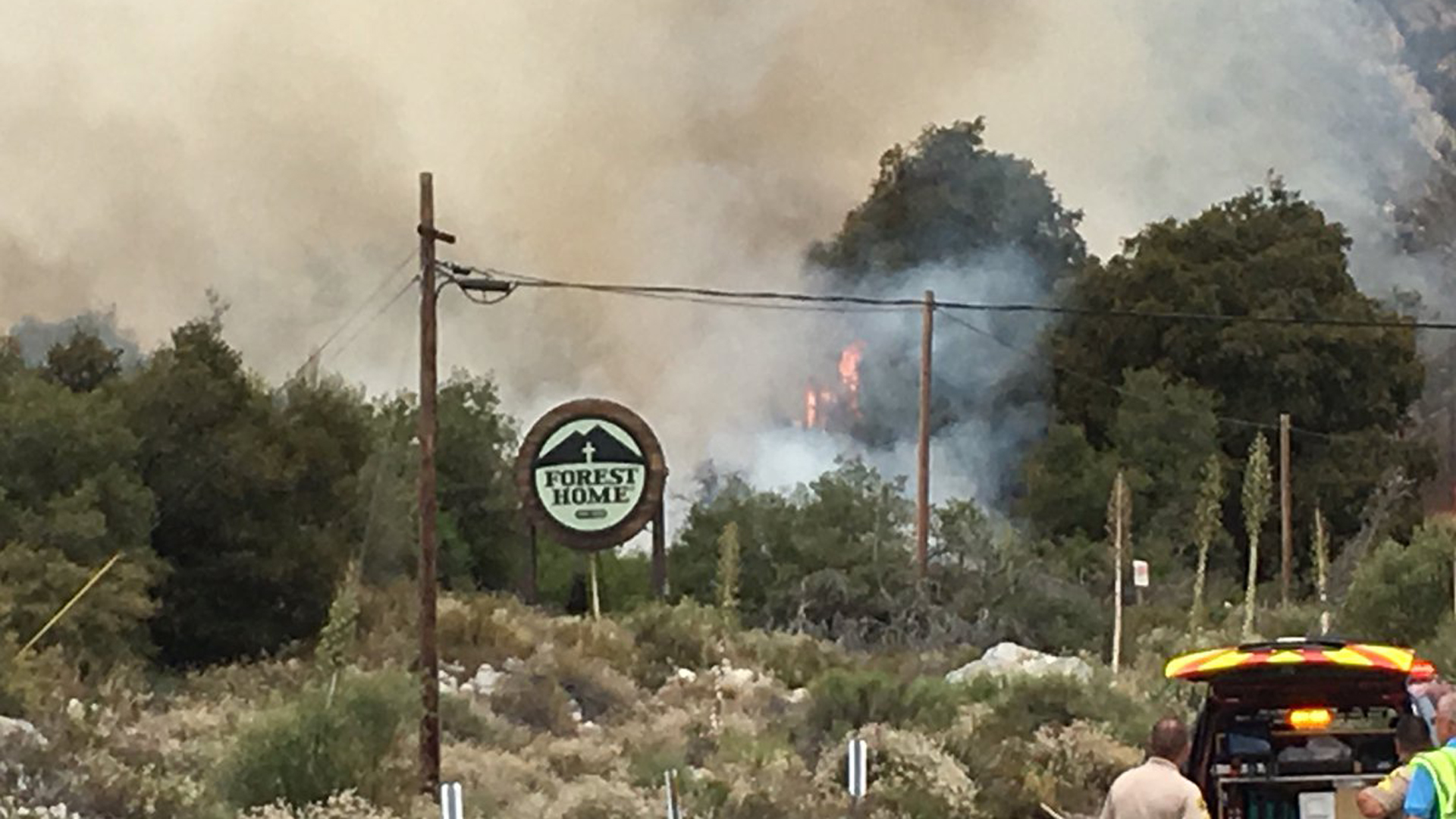 Yucaipa police tweeted out this photo of the Valley Fire, which erupted in the Forest Falls area of San Bernardino County on July 6, 2018.