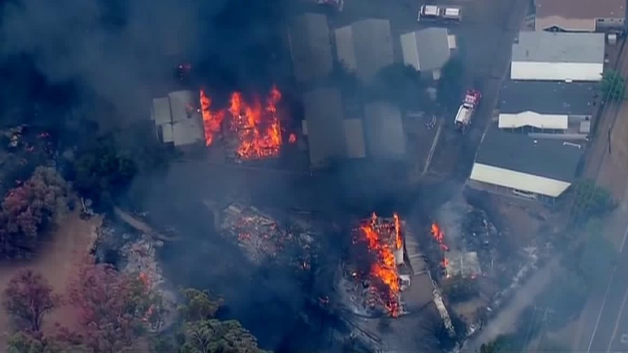 A raging brush fire destroyed numerous homes in the Alpine area on July 6, 2018. (Credit: KSWB)