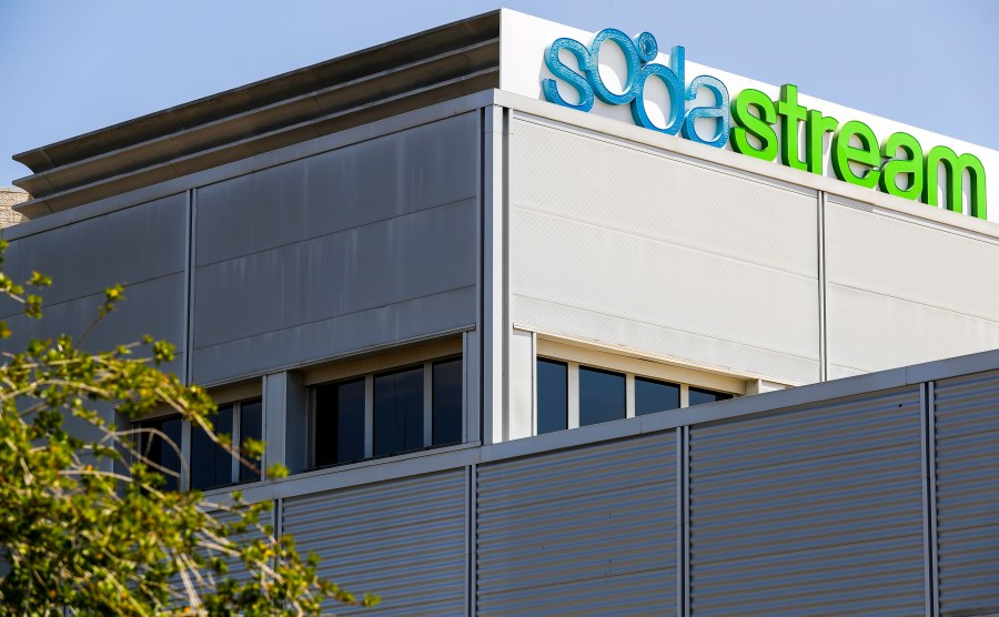 A picture taken August 20, 2018 shows the head offices of SodaStream, an Israeli maker of carbonation products, in the city of Lod, 15 kilometres southeast of Tel Aviv. (Credit: JACK GUEZ/AFP/Getty Images)