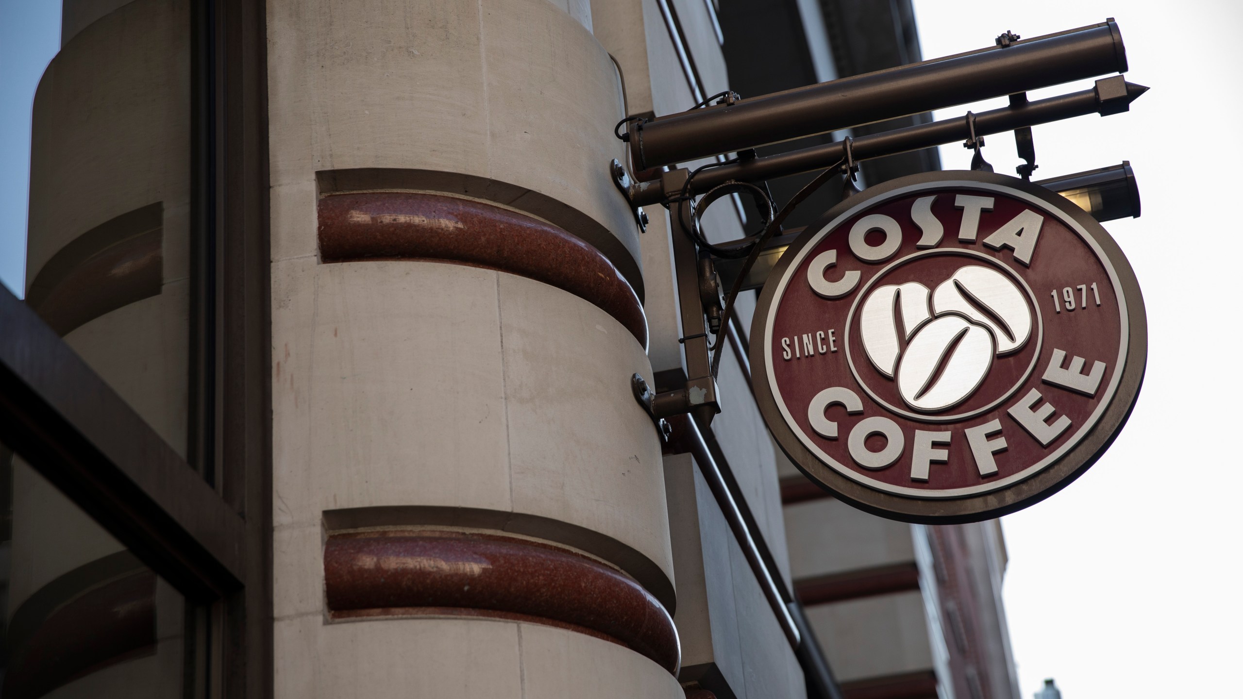 A Costa Costa coffee shop sign on August 31, 2018 in London, England. Coca-Cola Co. is to buy the U.K. chain Costa Coffee for £3.9 billion GBP, ($5.1 billion USD). (Credit: Dan Kitwood/Getty Images)