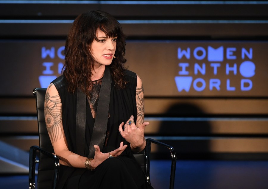 Actor/director Asia Argento speaks onstage at the 2018 Women In The World Summit at Lincoln Center on April 12, 2018, in New York City. (Credit: ANGELA WEISS/AFP/Getty Images)