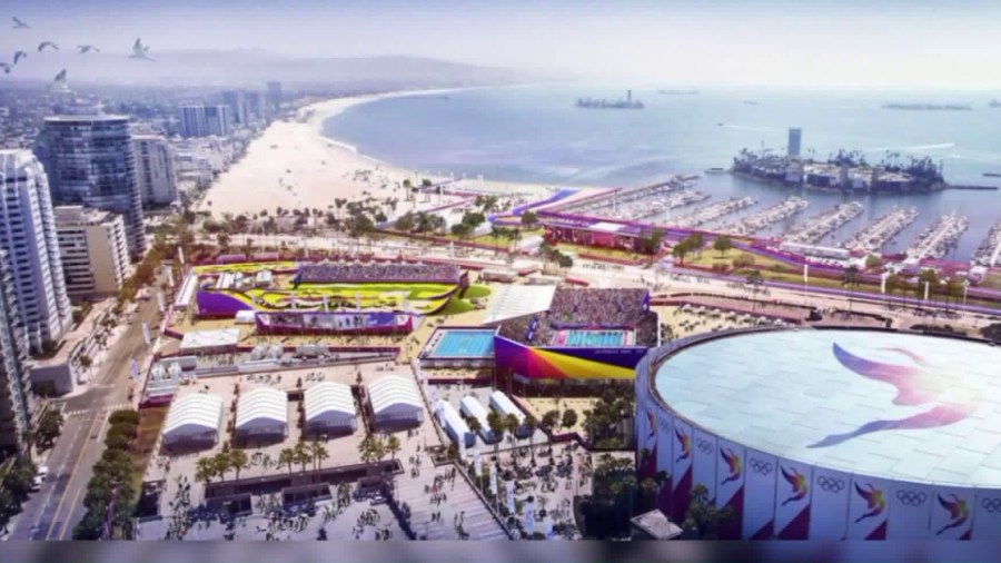 An artist's rendering shows what Long Beach could look like by 2028.