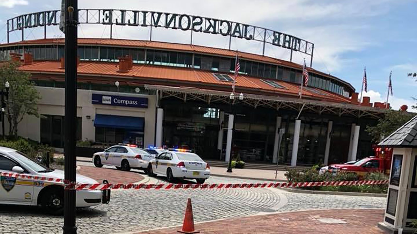 A shooting occurred at a downtown shopping-dining complex in Jacksonville on Sunday. (Credit: Malik Brunson)