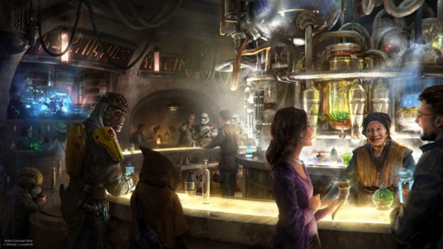 An artist's rendition of Oga’s Cantina, which is coming to Star Wars: Galaxy’s Edge at Disneyland in 2019. (Credit: Disneyland Resort)