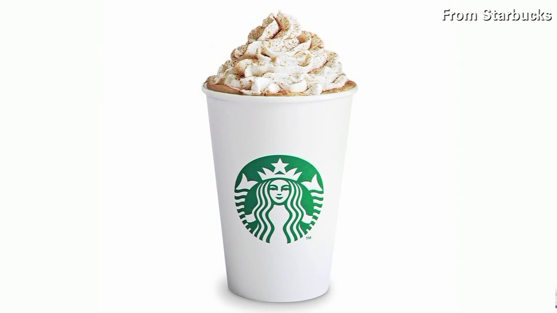 A provided photograph showing a Starbucks Pumpkin Spice Latte. (Credit: Starbucks/CNN)