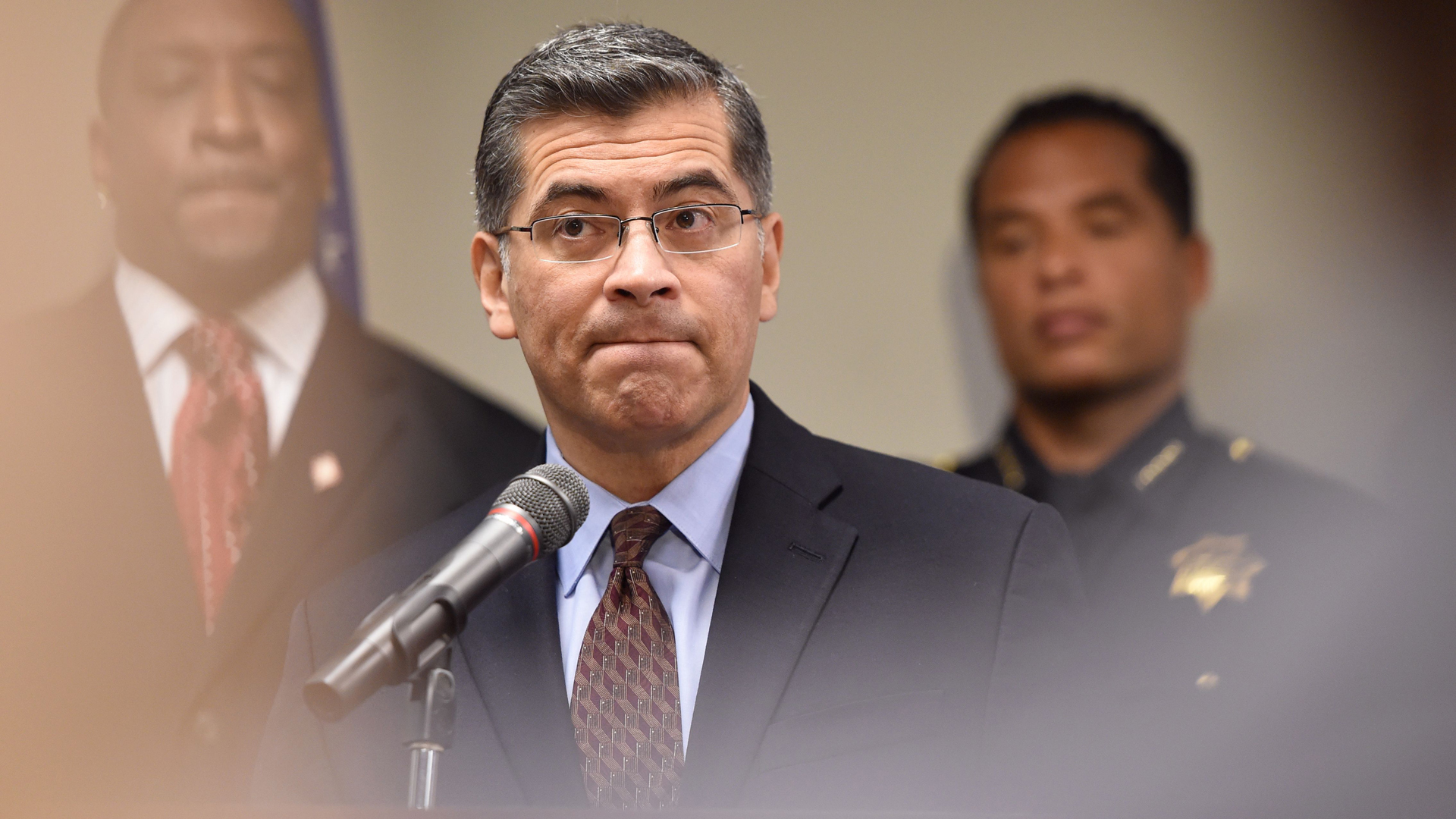 California Attorney General Xavier Becerra speaks to members of the media about the investigation of the shooting death of Stephon Clark in Sacramento on March 27, 2018. (Credit: Josh Edelson / AFP / Getty Images)