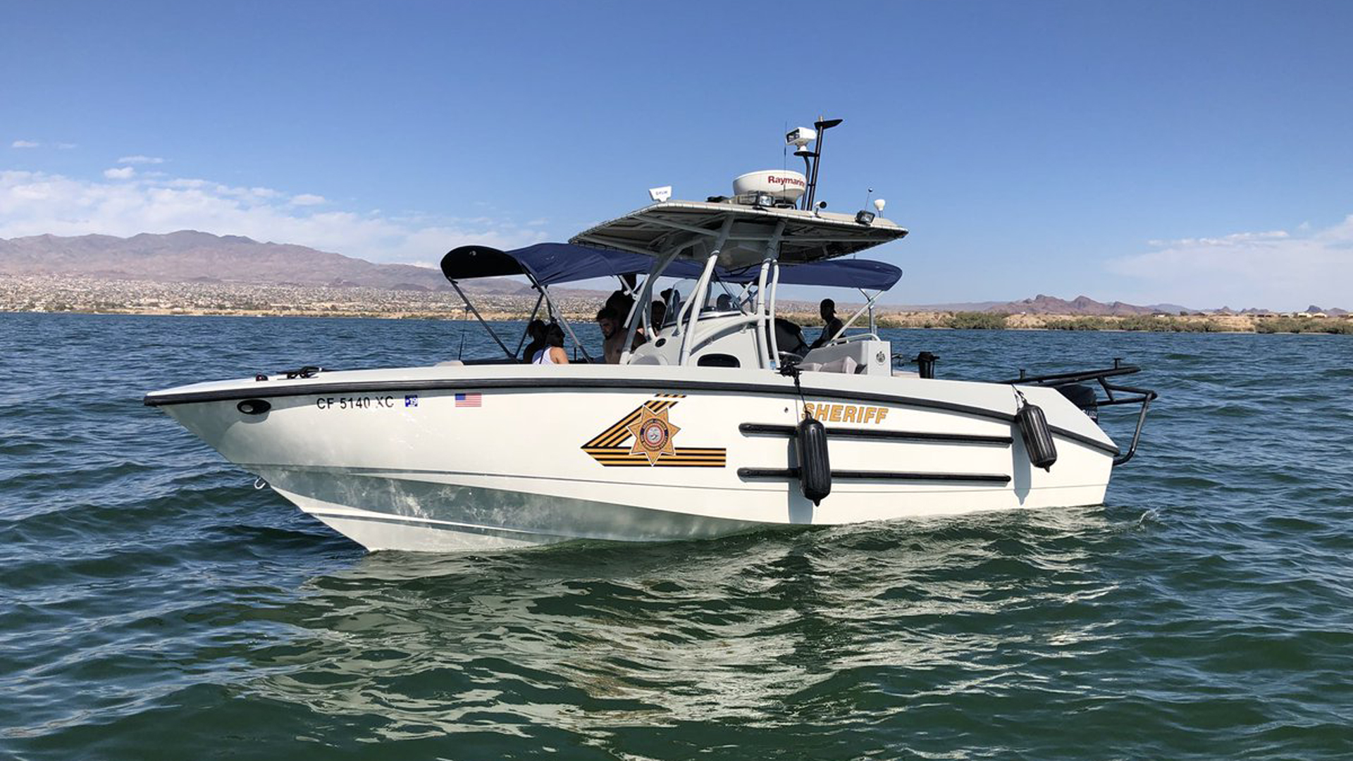 A San Bernardino County Marine Enforcement Unit -- this one out patrolling Lake Havasu on Sept. 1, 2018-- is seen in a photo released by the Sheriff's Department.