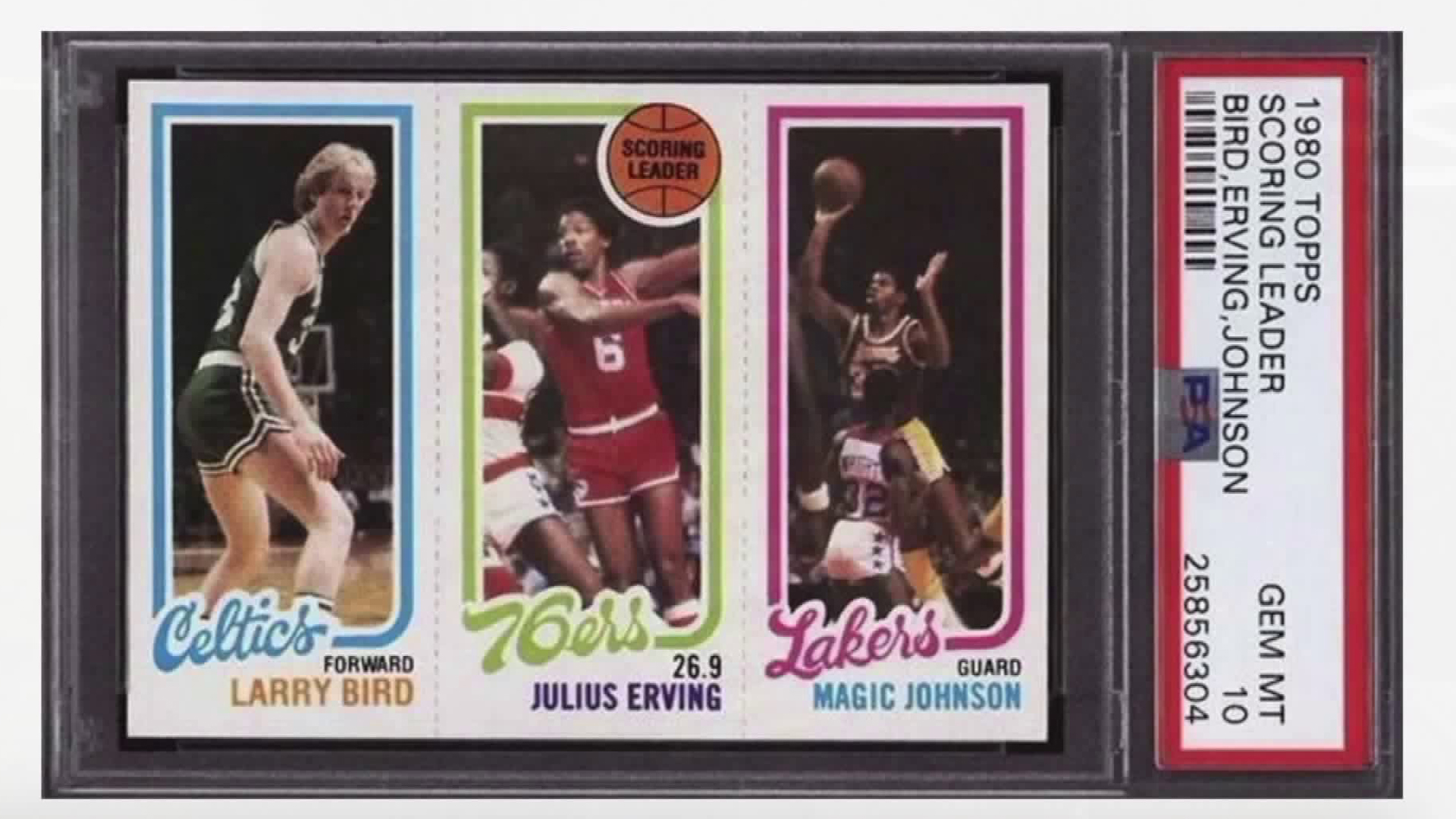 A 1980 basketball card featuring greats Magic Johnson and Larry Bird during their rookie years recently sold at auction for more than $125,000.